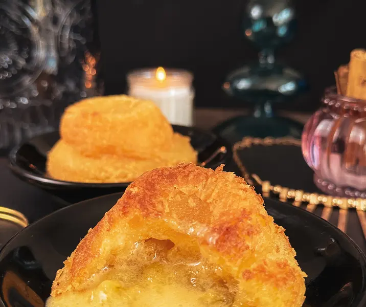 La justicia (coulant de chocolate blanco)