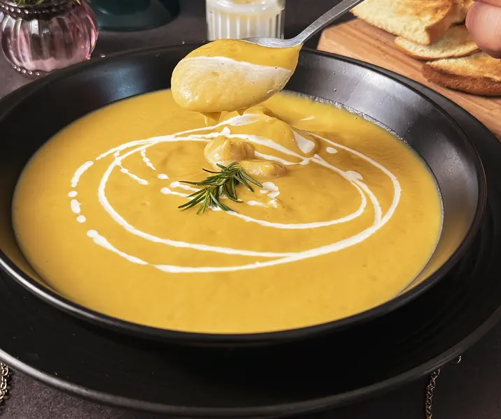 El sol (crema de camote)