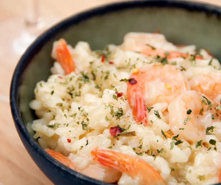 Risotto de camarones