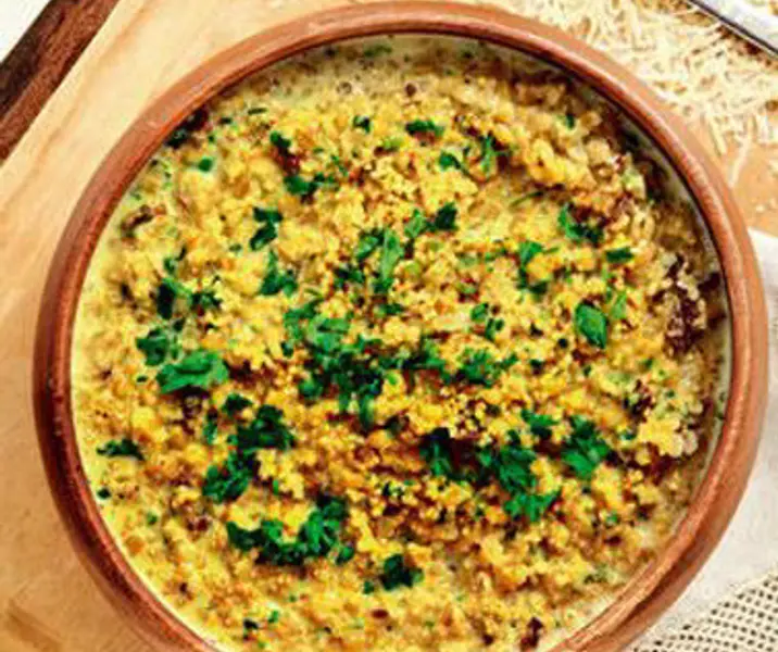 Risotto de mote con zapallo