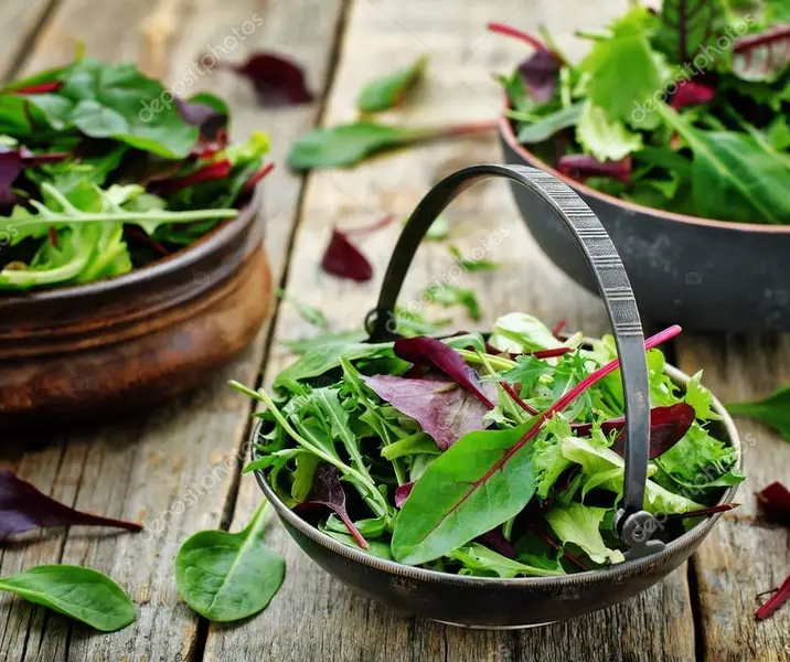 Rúcula, espinaca y berros