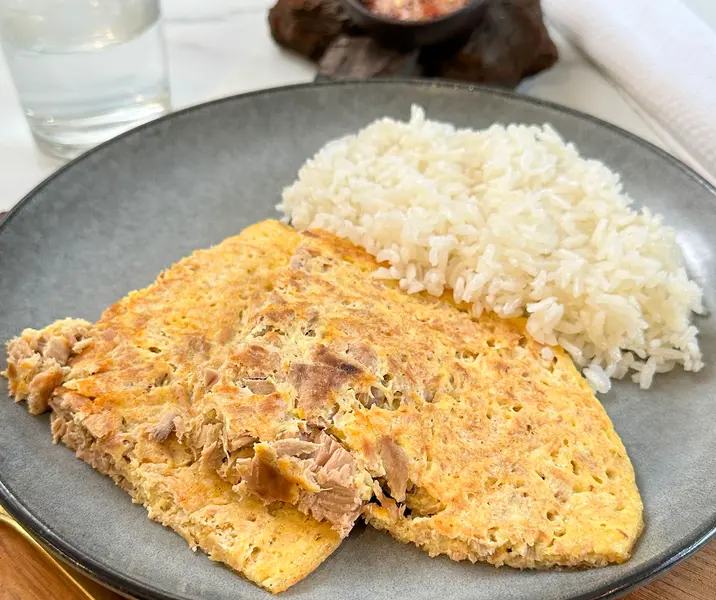 Tortilla de jurel con arroz
