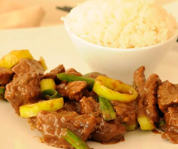 Carne mongoliana con arroz thermomix