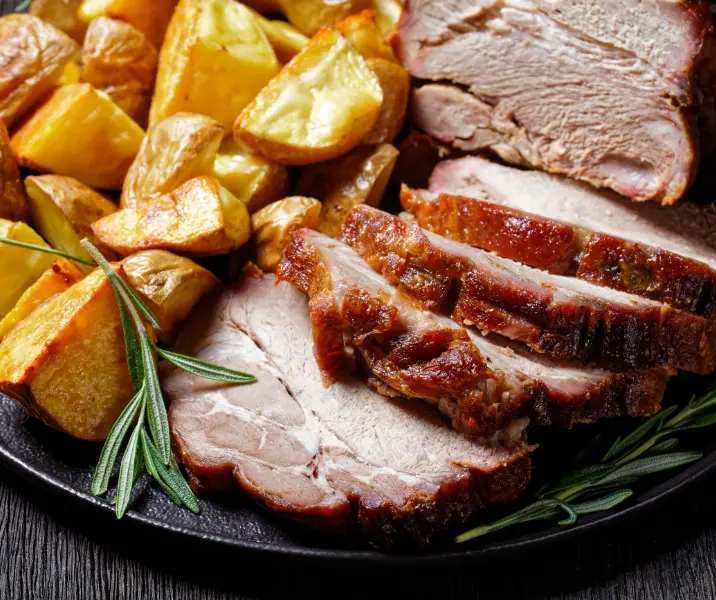 Punta de ganso al horno con papas